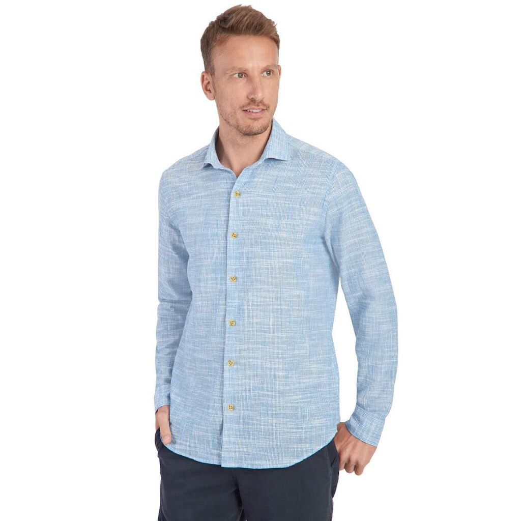 Camisa Aramis Masculina Regular Flame Lisa Azul Claro Mescla