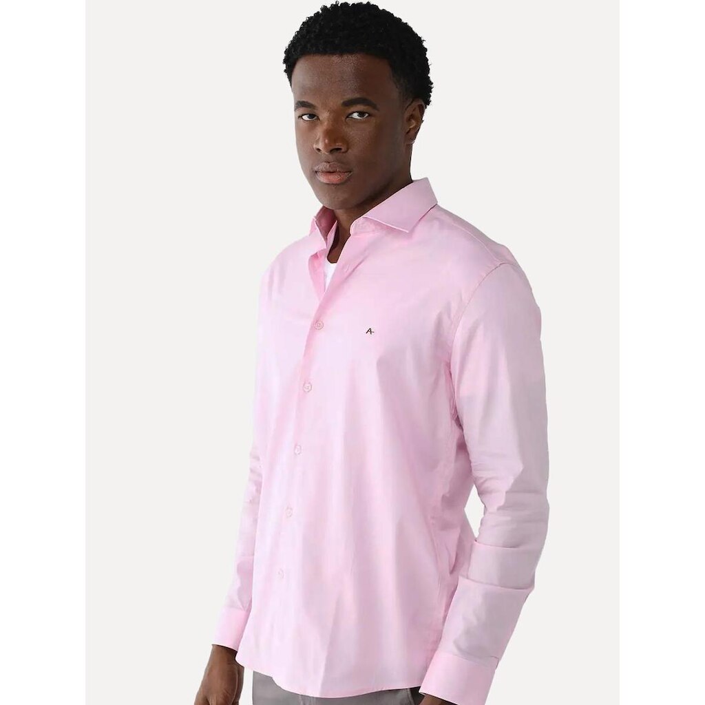 Camisa Aramis Masculina Slim Stretch Dark Logo Rosa