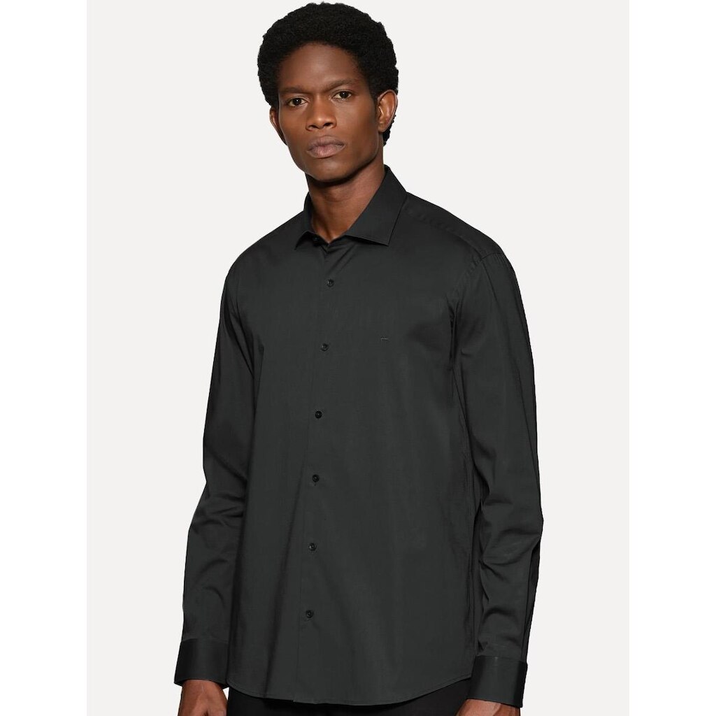 Camisa Aramis Masculina Slim Tricoline Liso Stretch Gerafite