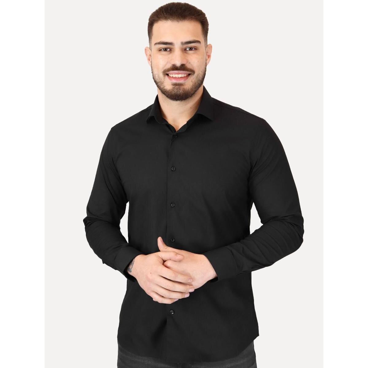 Camisa Aramis Slim Tricoline Preta
