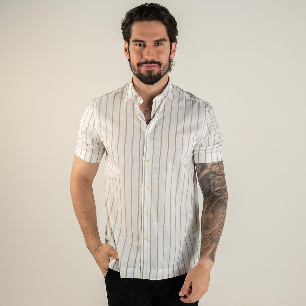 Camisa Aramis Regular Listras Branca