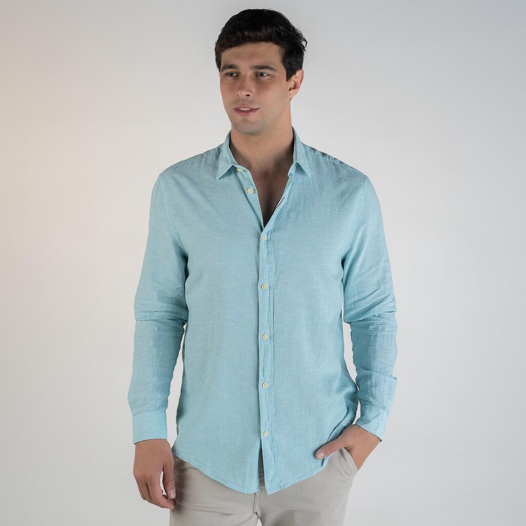 Camisa Aramis Slim Fit Linho Verde