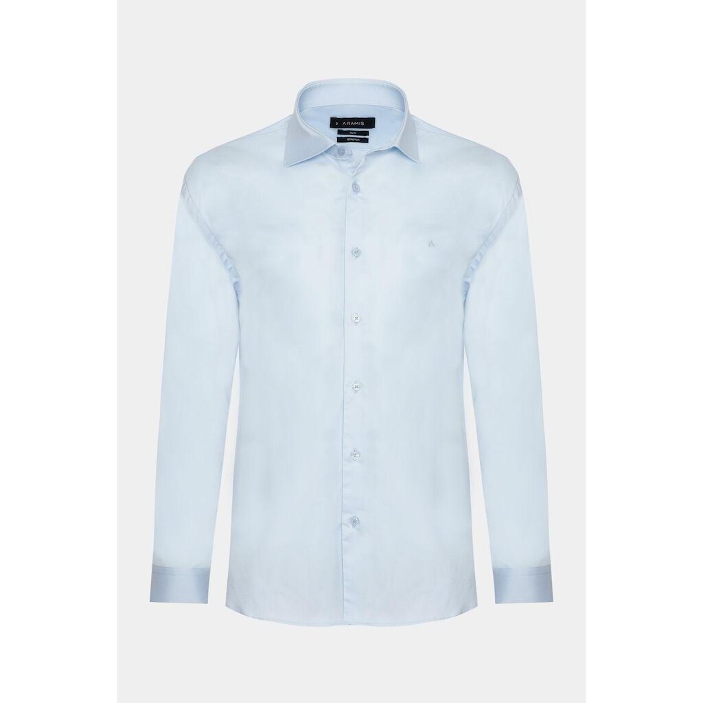 Camisa Aramis Slim Tricoline Algodão Manga Longa Azul