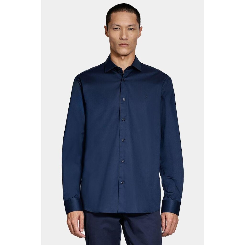 Camisa Aramis Slim Tricoline Algodão Manga Longa Marinho