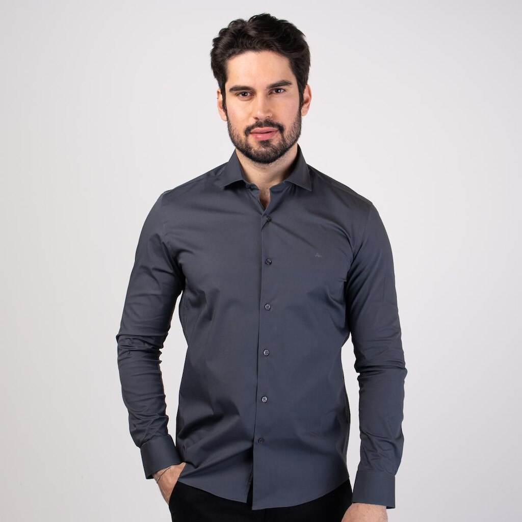 Camisa Aramis Tricoline Strech Cinza