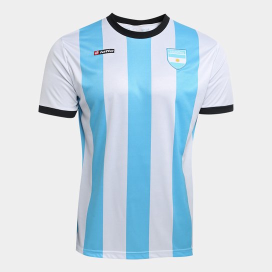 Camisa Argentina 1990 n° 10 Lotto Masculina - Branco+Azul