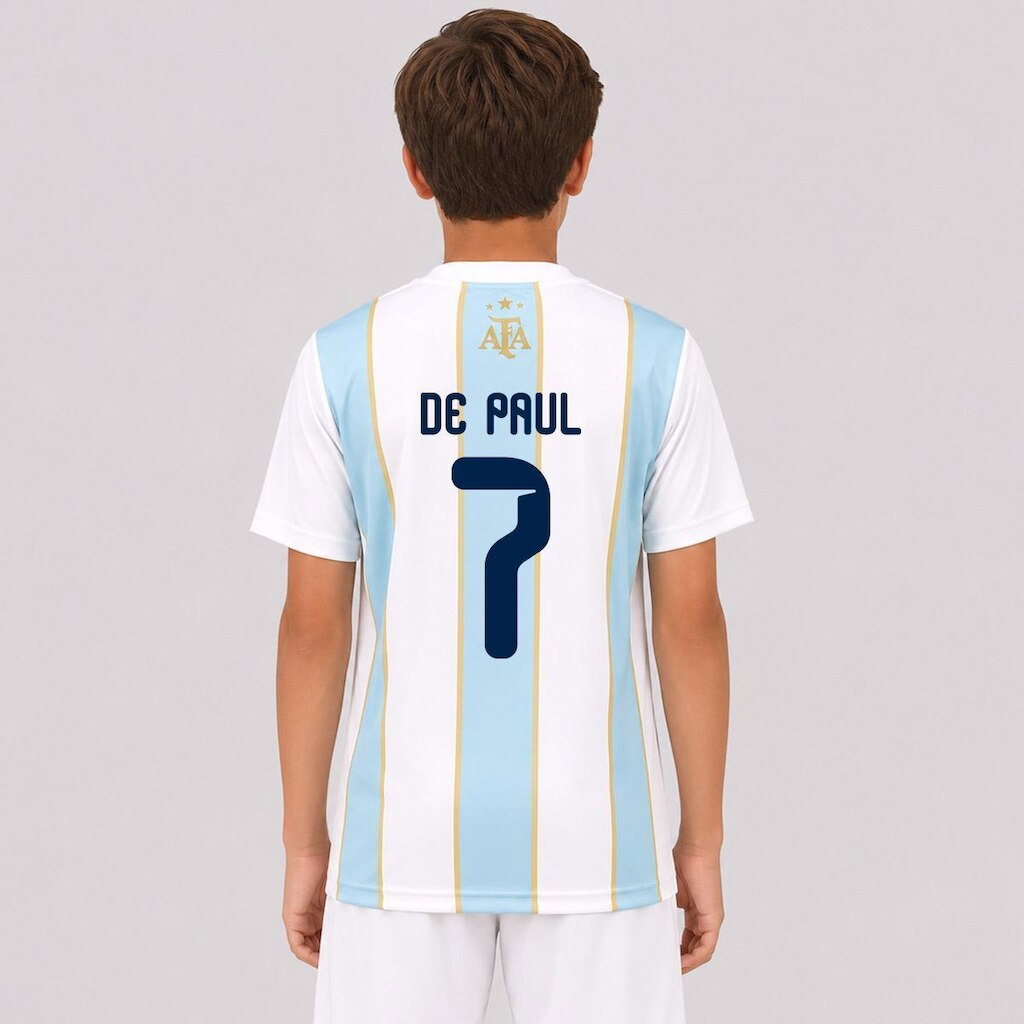 Camisa Argentina Classic Juvenil 7 De Paul