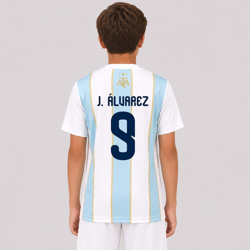 Camisa Argentina Classic Juvenil 9 J. Álvarez