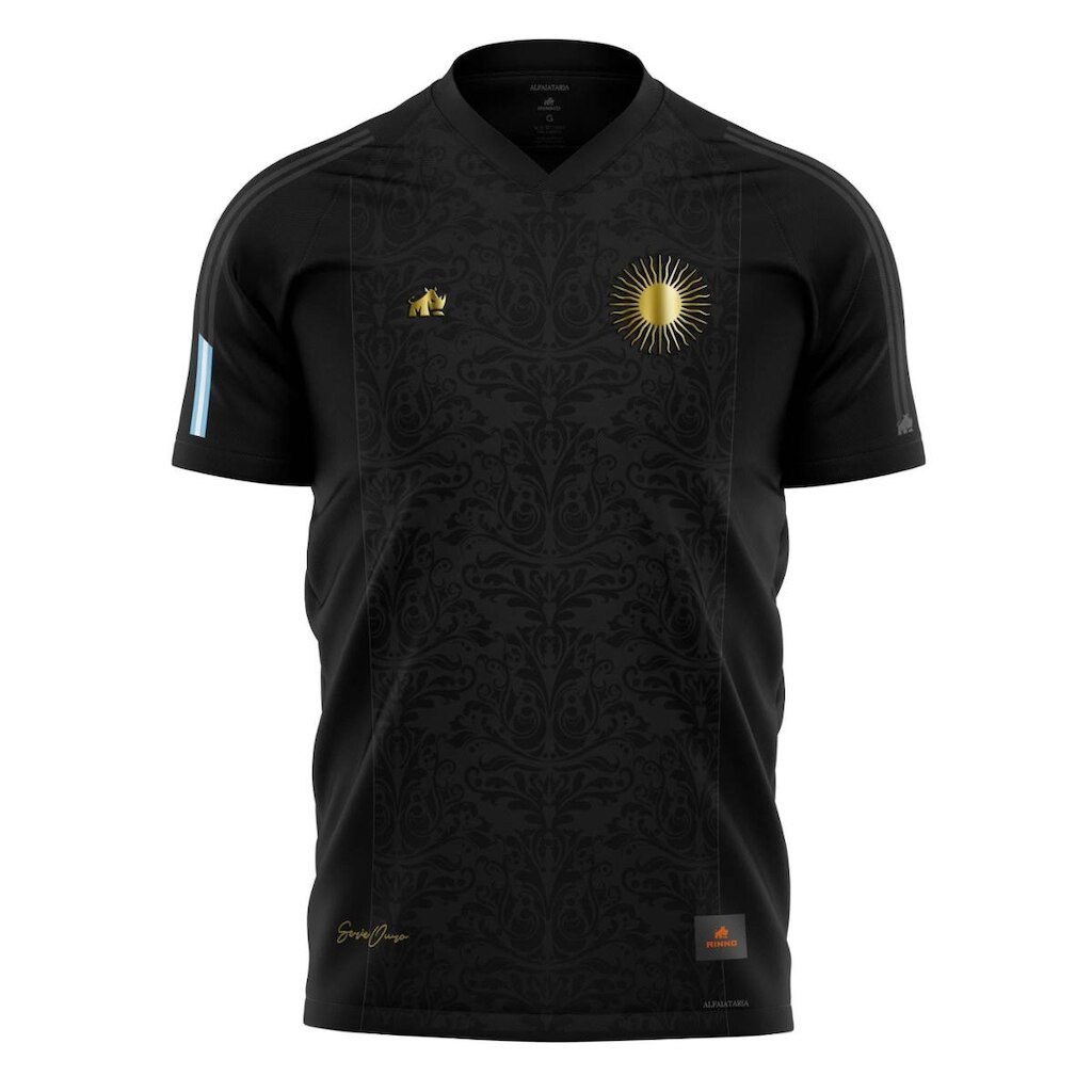 Camisa Argentina Série Ouro Premium Alfaiataria Original Rinno