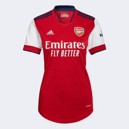 Camisa Arsenal Home 21/22 s/n° Torcedor Adidas Feminina - Vermelho+Branco Menor preço em Camisa Arsenal Home 21/22 s/n° Torcedor Adidas Feminina - Vermelho+Branco