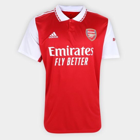Camisa Arsenal Home 22/23 s/n° Torcedor Adidas Masculina - Laranja+Branco Menor preço em Camisa Arsenal Home 22/23 s/n° Torcedor Adidas Masculina - Laranja+Branco