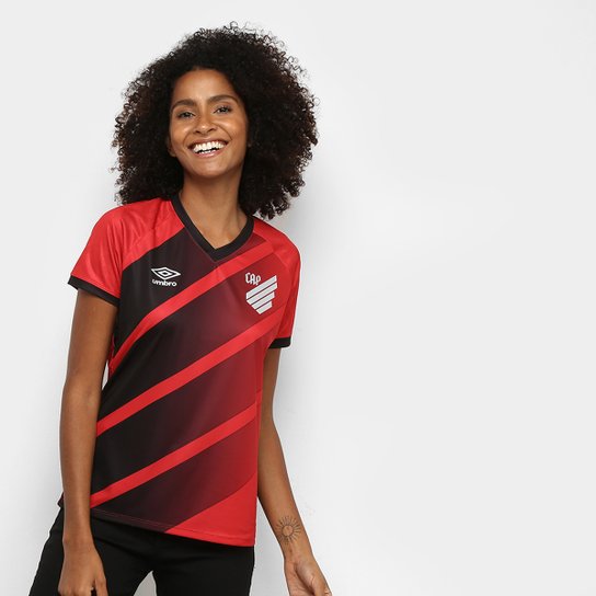 Camisa Athletico Paranaense I 20/21 s/n° Estádio Umbro Feminina - Vermelho+Prata Menor preço em Camisa Athletico Paranaense I 20/21 s/n° Estádio Umbro Feminina - Vermelho+Prata