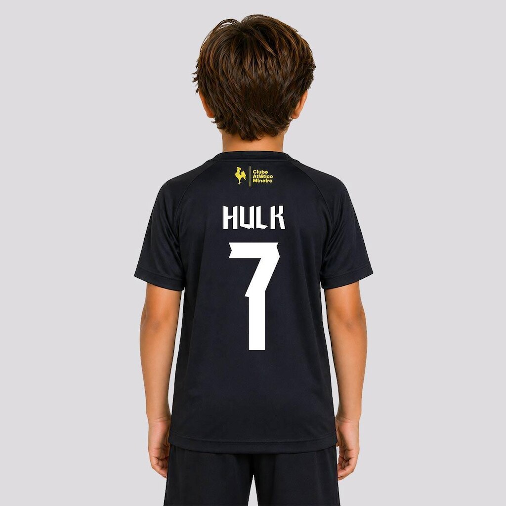 Camisa Atlético Mineiro Principia Infantil Preta 7 Hulk