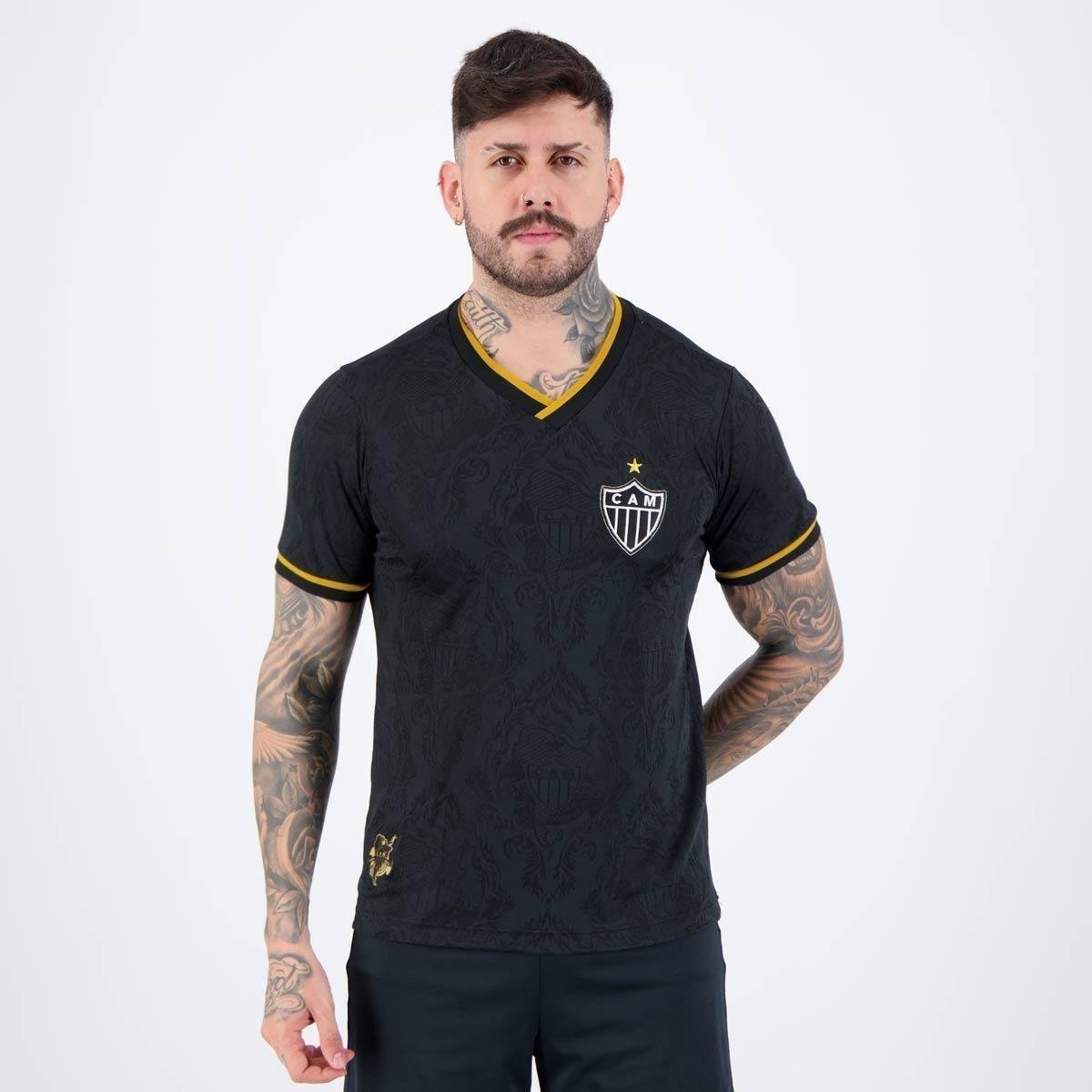 Camisa Atlético Mineiro Retrô 2013 Preta Menor preço em Camisa Atlético Mineiro Retrô 2013 Preta