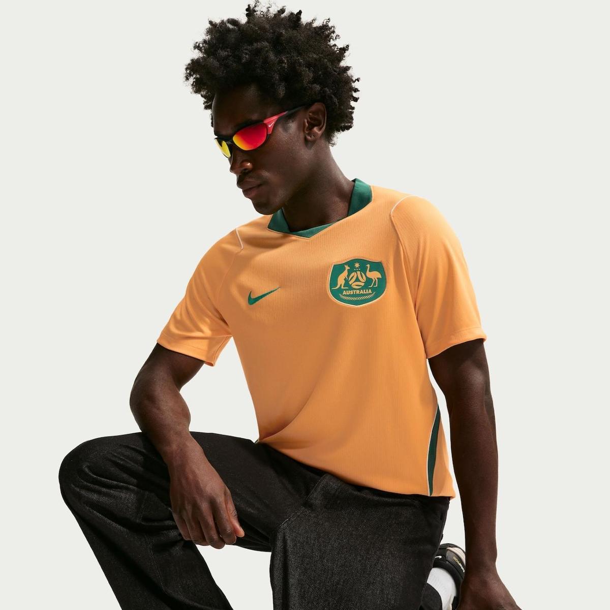 Camisa Austrália Nike I 2026/27 Torcedor Pro Masculina - Amarelo+