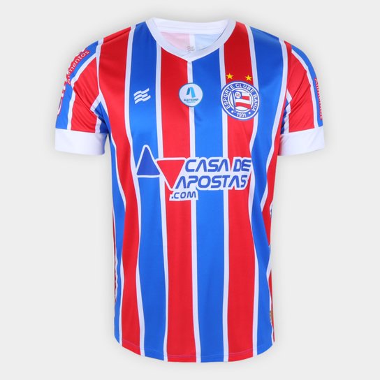 Camisa Bahia II 20/21 s/n° Estádio Esquadrão Masculina - Azul+Vermelho Menor preço em Camisa Bahia II 20/21 s/n° Estádio Esquadrão Masculina - Azul+Vermelho