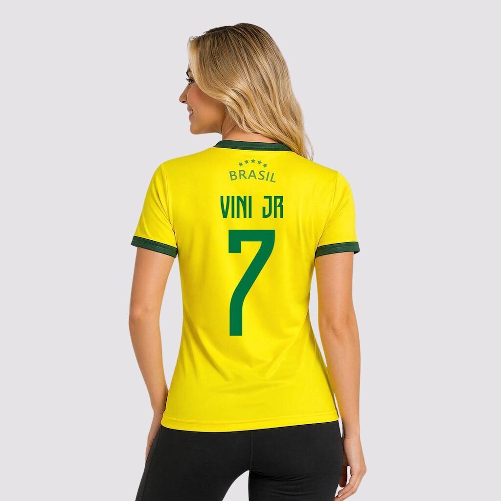 Camisa Balboa Brasil Canarinho Feminina 7 Vini Jr