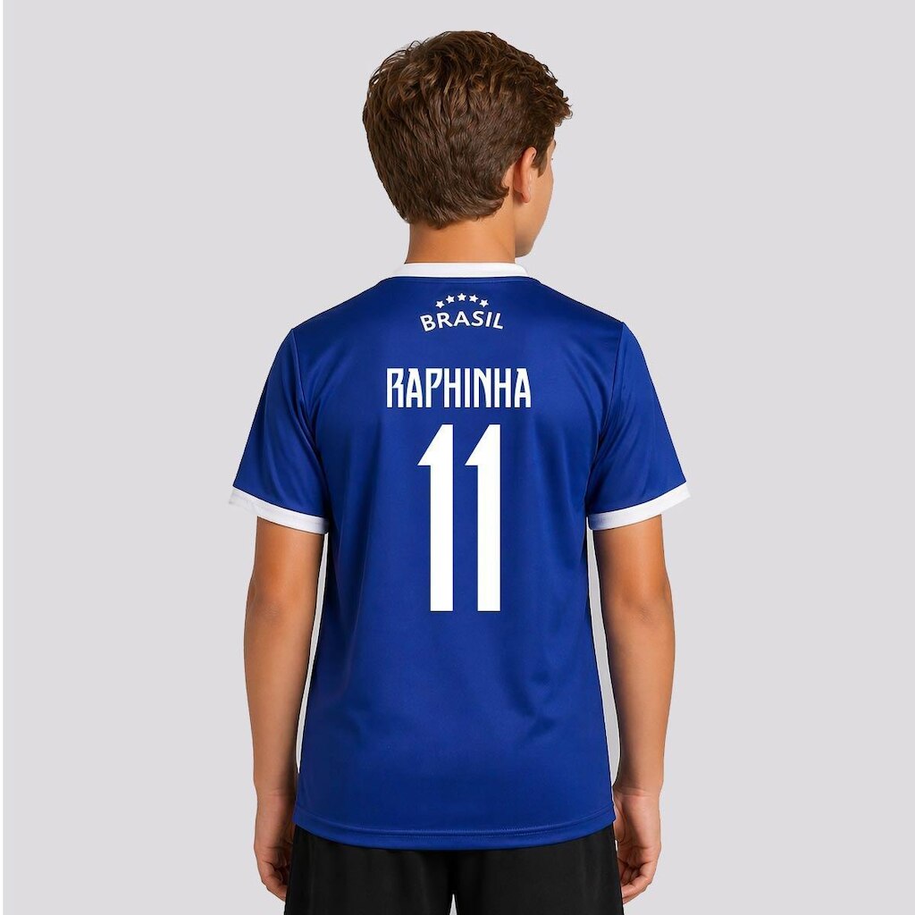 Camisa Balboa Brasil Canarinho Infantil  11 Raphinha