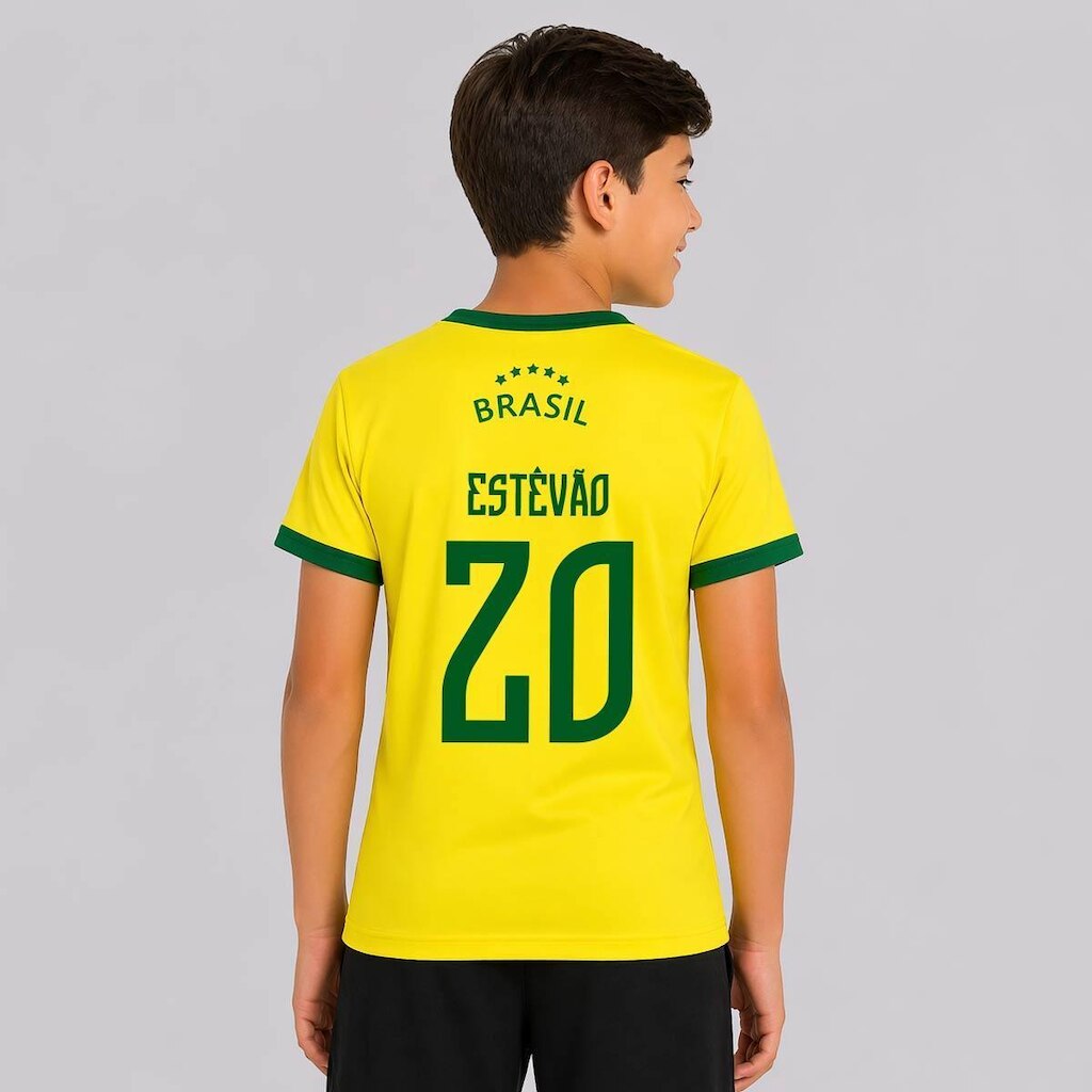 Camisa Balboa Brasil Canarinho Infantil 20 Estêvão