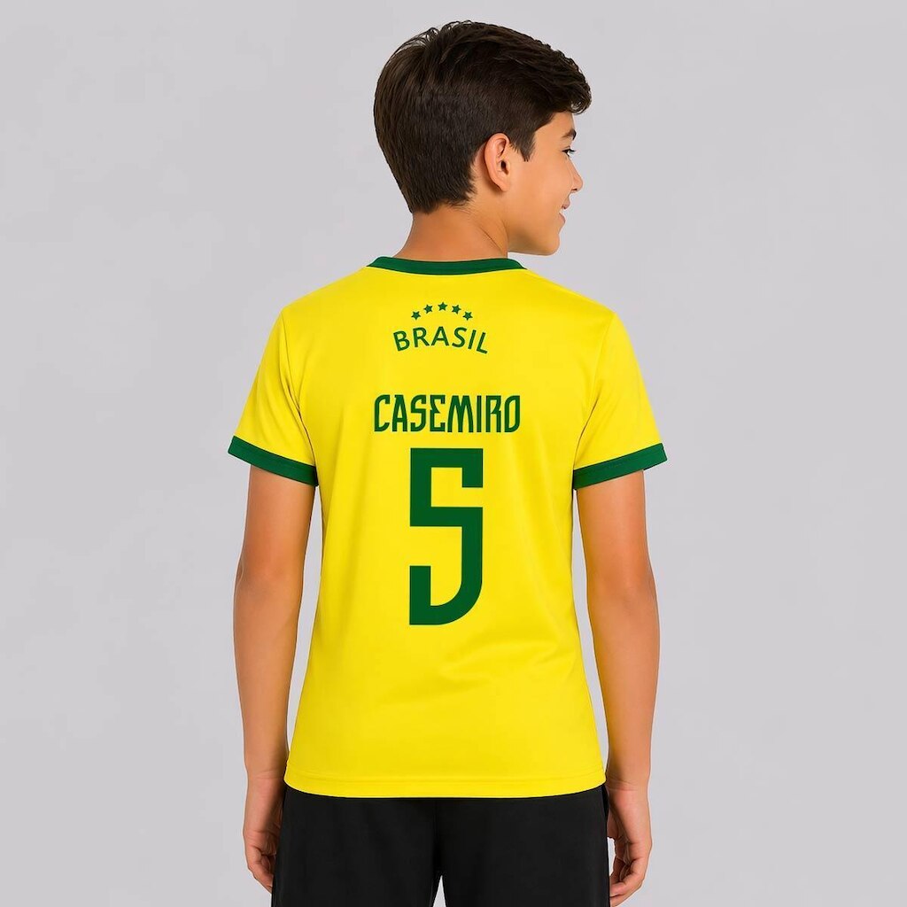 Camisa Balboa Brasil Canarinho Infantil 5 Casemiro