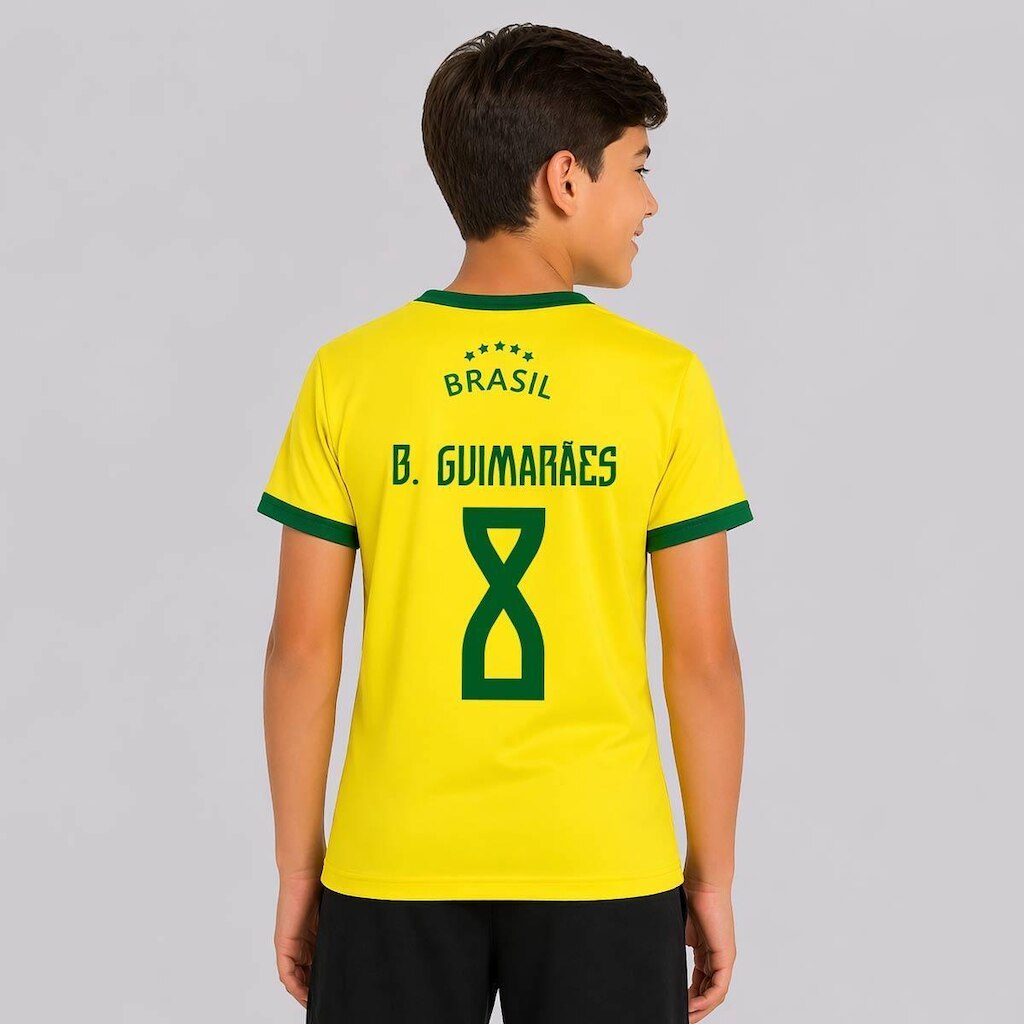 Camisa Balboa Brasil Canarinho Infantil 8 B. Guimarães