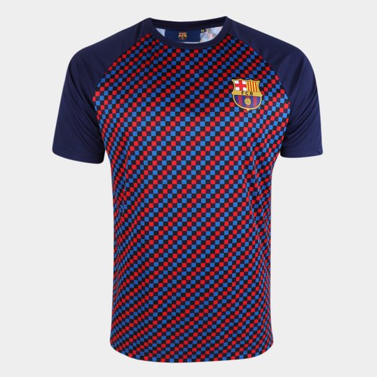 Camisa Barcelona Dry Fit Masculina - Azul Menor preço em Camisa Barcelona Dry Fit Masculina - Azul