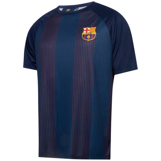 Camisa Barcelona Faixa Azul Marinho Masculina - Azul Escuro Menor preço em Camisa Barcelona Faixa Azul Marinho Masculina - Azul Escuro
