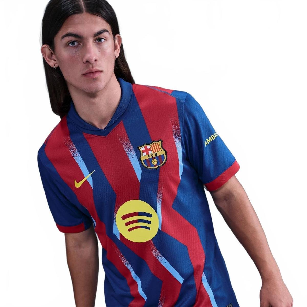 Camisa Barcelona Nike IV 2025/26 Torcedor Pro Masculina - Azul+