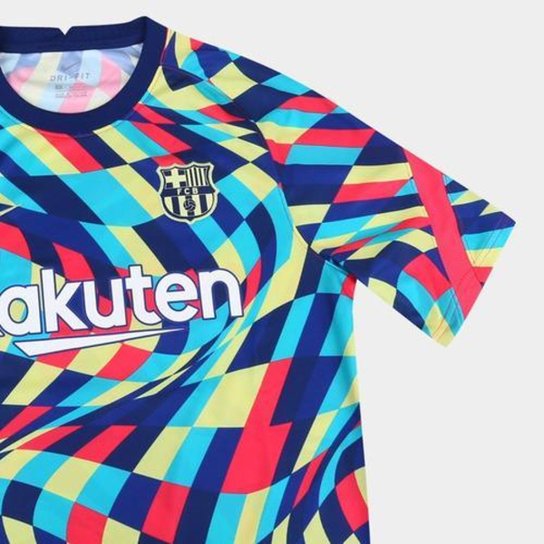 Camisa Barcelona Pré-jogo 20/21; - Azul Menor preço em Camisa Barcelona Pré-jogo 20/21; - Azul