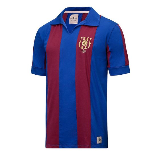 Camisa Barcelona Retrô 1889 Masculina - Azul Menor preço em Camisa Barcelona Retrô 1889 Masculina - Azul