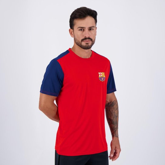 Camisa Barcelona Vermelha e Marinho