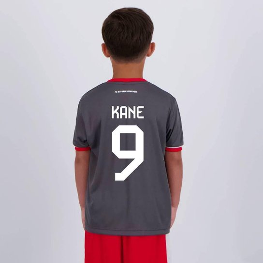 Camisa Bayern de Munique Kane 9 Infantil Cinza