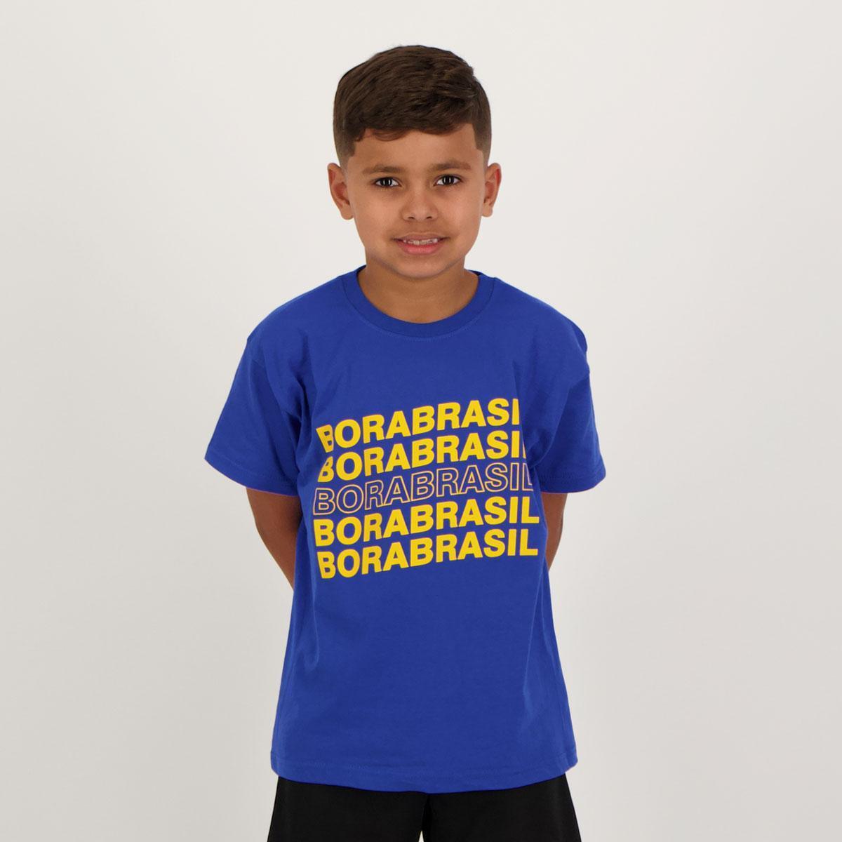 Camisa Bora Brasil Infantil Azul Menor preço em Camisa Bora Brasil Infantil Azul