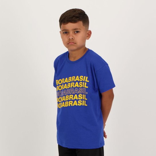 Camisa Bora Brasil Infantil Azul