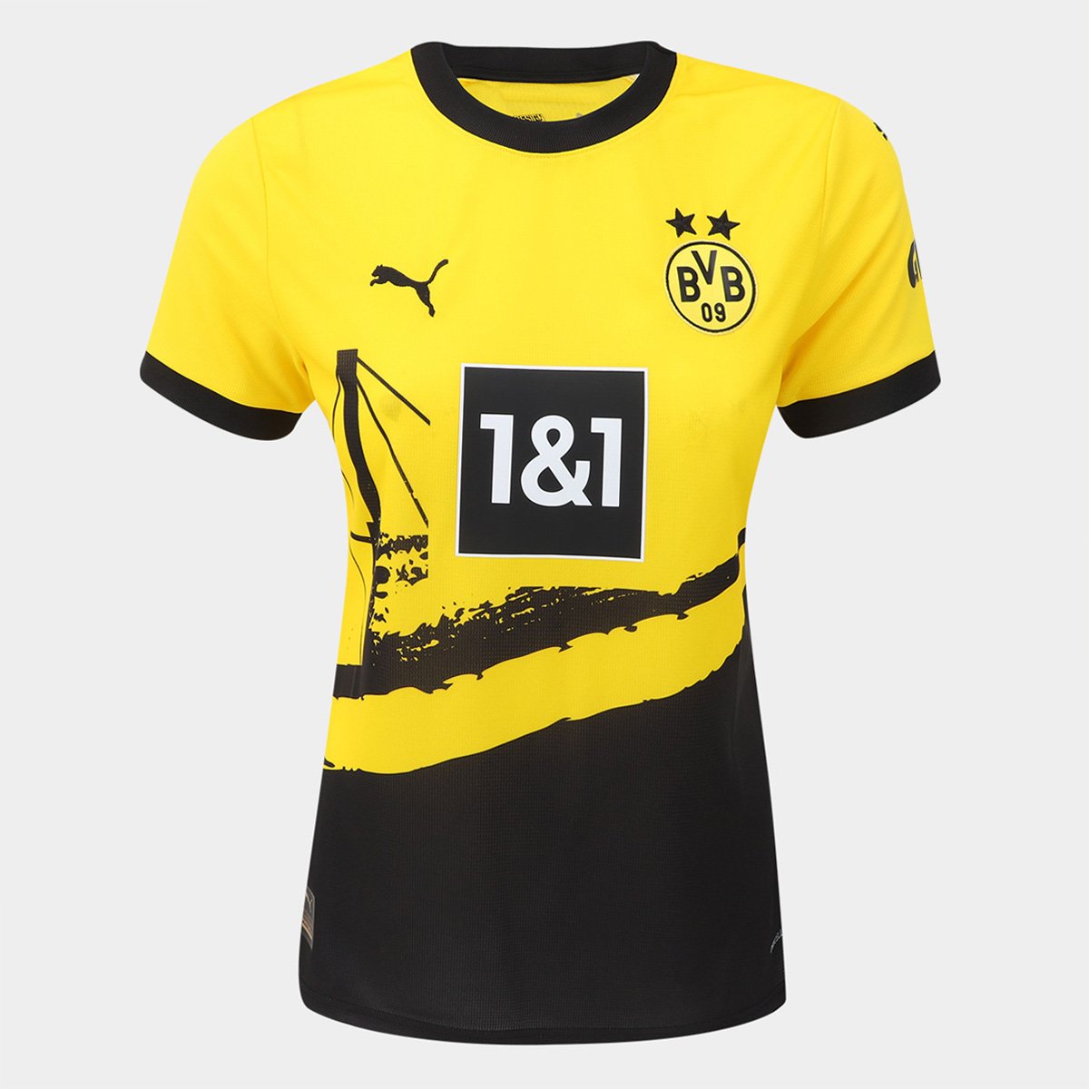 Camisa Borussia Dortmund Home 23/24 s/nº Torcedor Puma Feminina Menor preço em Camisa Borussia Dortmund Home 23/24 s/nº Torcedor Puma Feminina