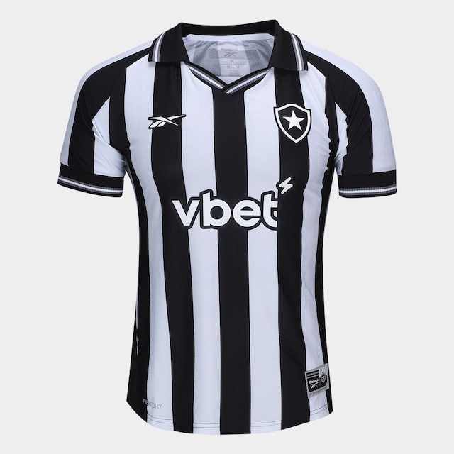 Camisa Botafogo I 25/26 s/n Torcedor Reebok Feminina - Branco+Preto