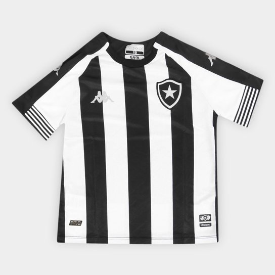 Camisa Botafogo Juvenil I 20/21 s/n° Torcedor Kappa - Preto+Branco Menor preço em Camisa Botafogo Juvenil I 20/21 s/n° Torcedor Kappa - Preto+Branco