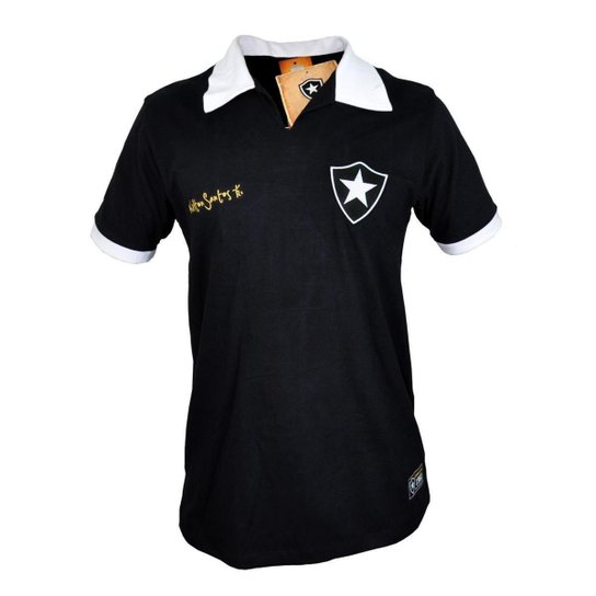 Camisa Botafogo Nilton Santos Retrô Oficial - Preto Menor preço em Camisa Botafogo Nilton Santos Retrô Oficial - Preto