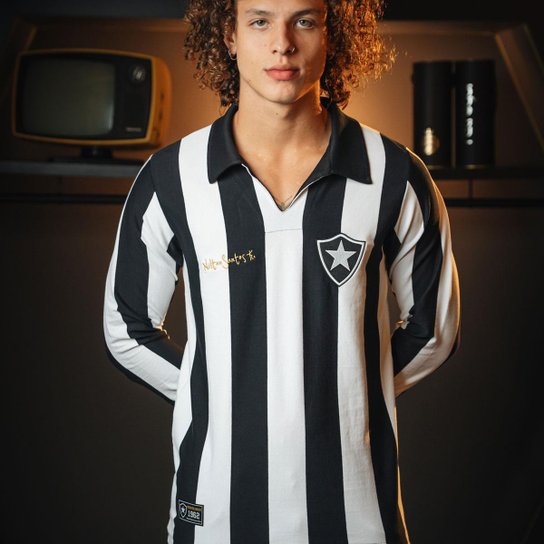 Camisa Botafogo Retrô Nilton Santos 1962 Manga Longa Masculina