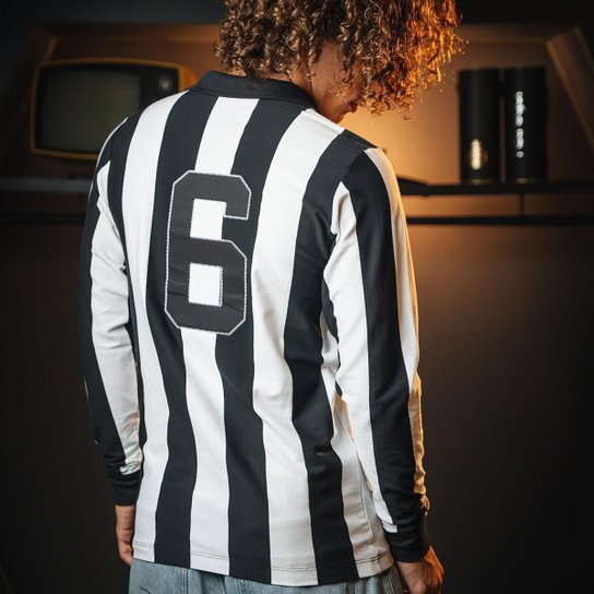 Camisa Botafogo Retrô Nilton Santos 1962 Manga Longa Masculina