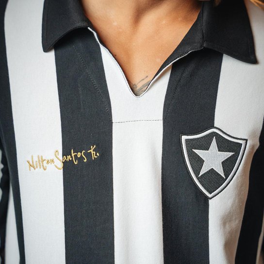 Camisa Botafogo Retrô Nilton Santos 1962 Manga Longa Masculina