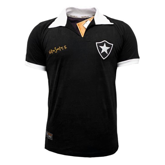 Camisa Botafogo Retro Nilton Santos - Masculino - Preto Menor preço em Camisa Botafogo Retro Nilton Santos - Masculino - Preto