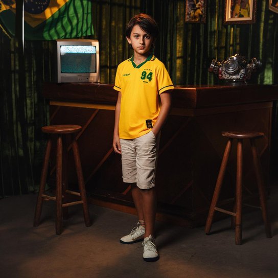 Camisa Brasil 1994 Retrô Infantil Juvenil