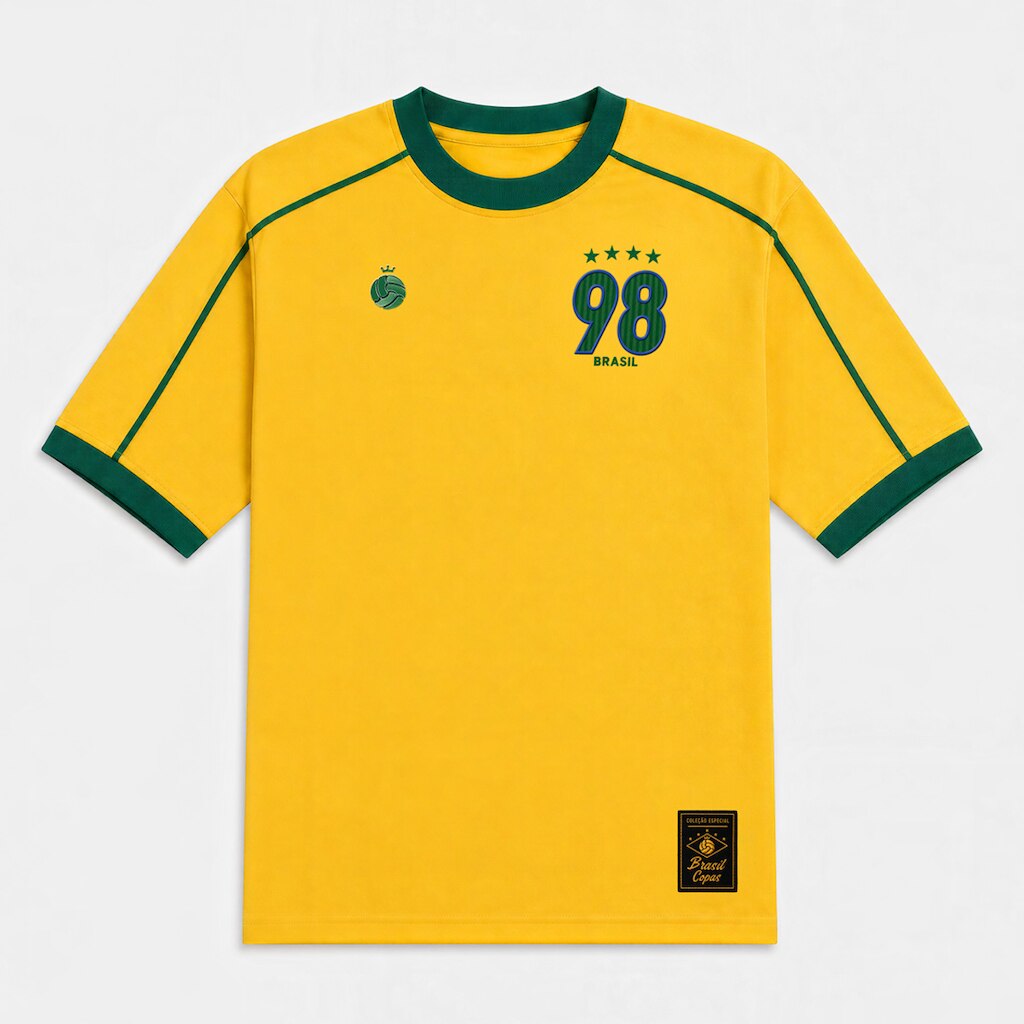 Camisa Brasil 1998 Retrô Feminina