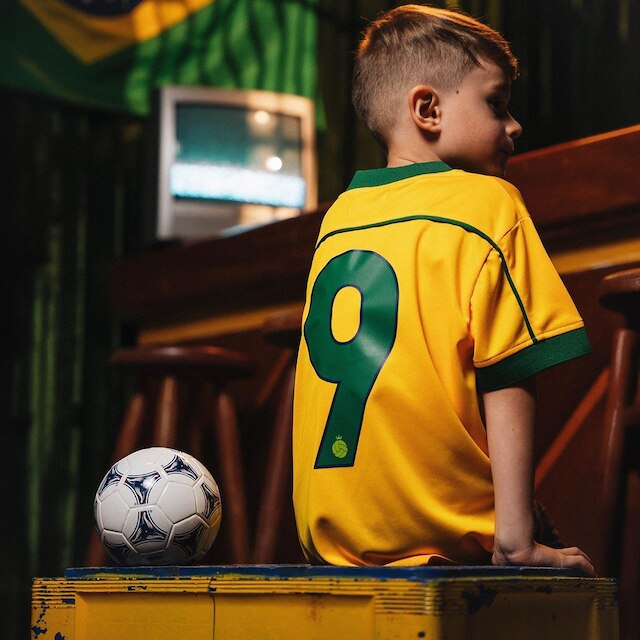 Camisa Brasil 1998 Retrô Infantil Juvenil