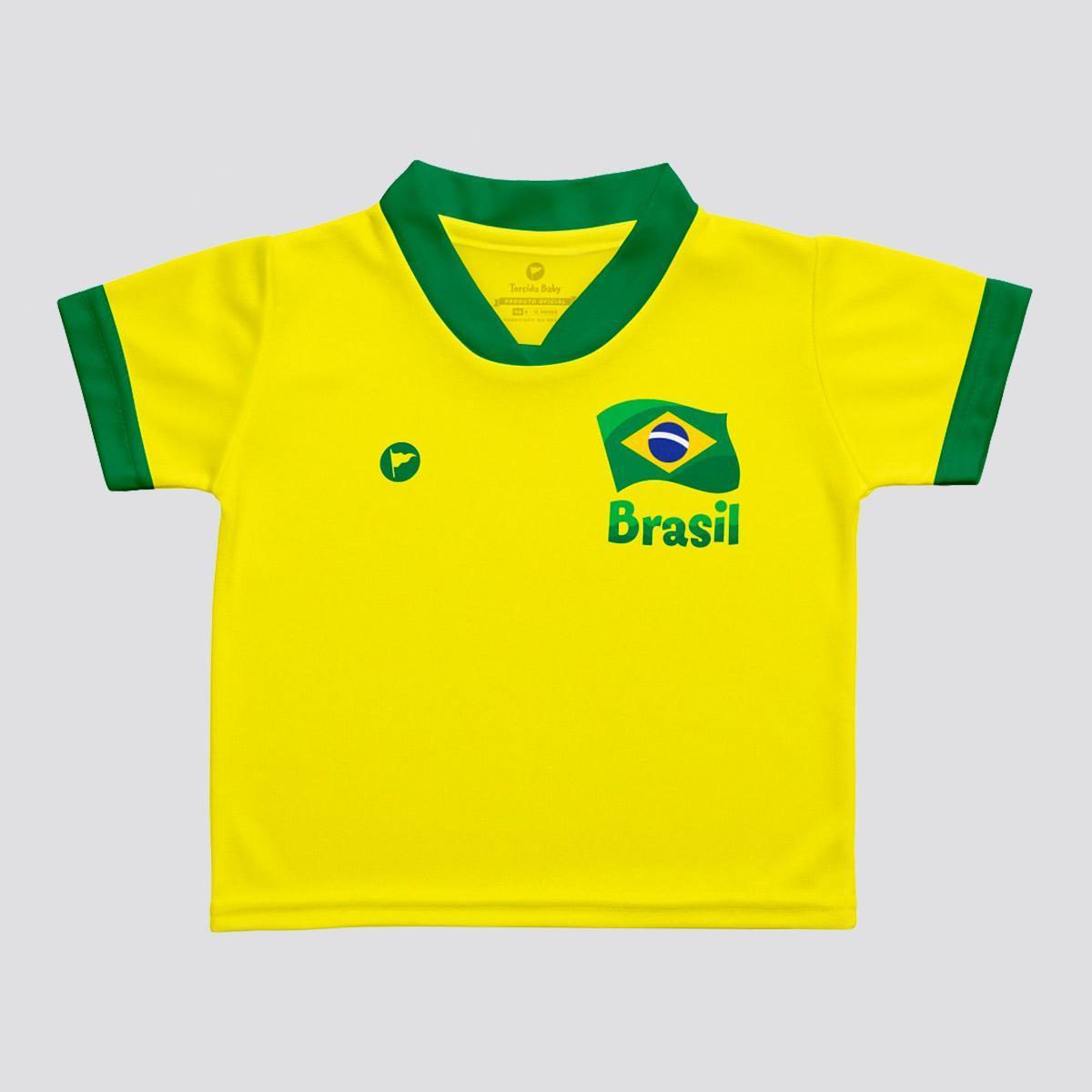 Camisa Brasil Baby N10 Flag Menor preço em Camisa Brasil Baby N10 Flag