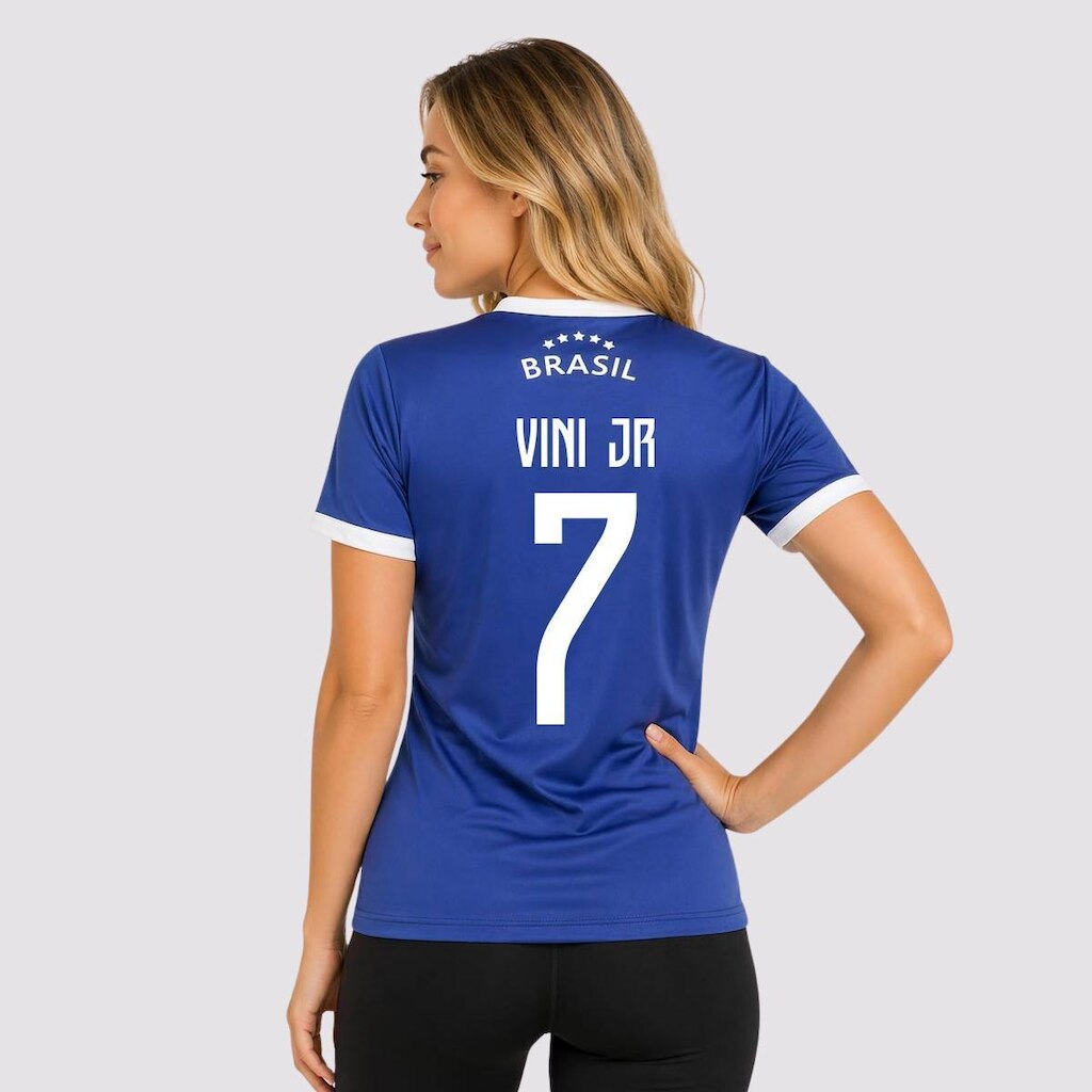 Camisa Brasil Canarinho Feminina  7 Vini Jr