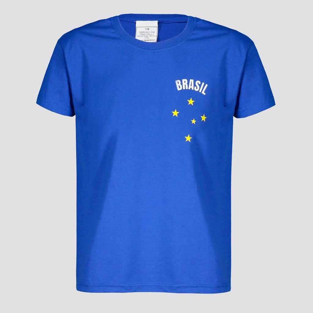 Camisa Brasil Clássica Infantil Azul