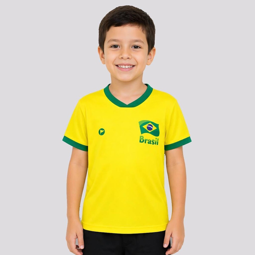 Camisa Brasil Flag Infantil