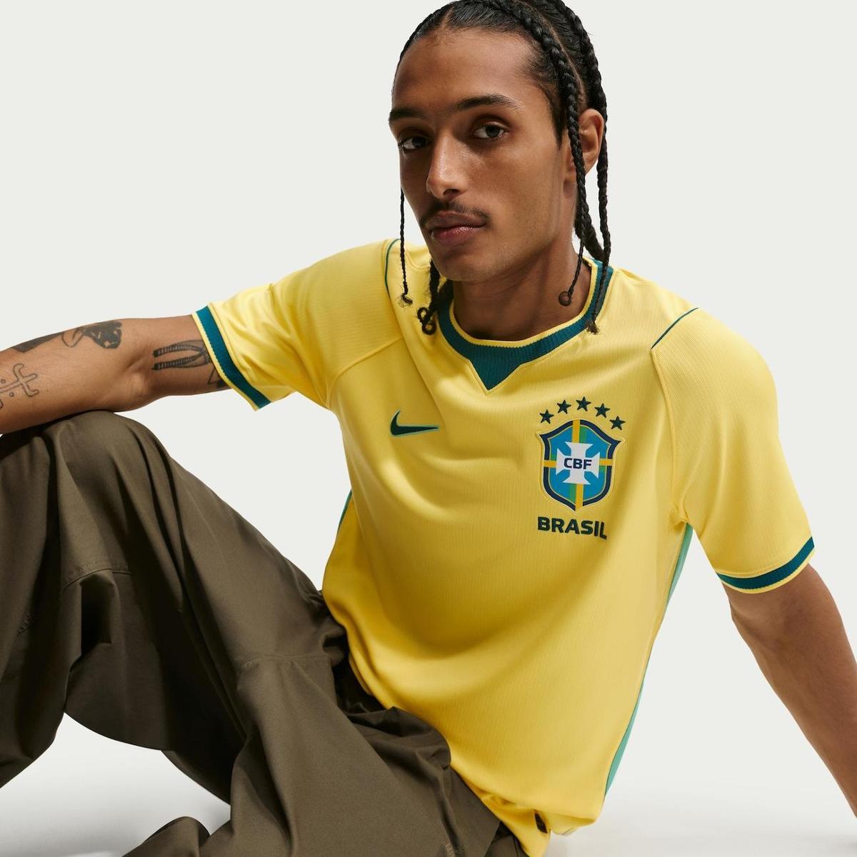 Camisa Brasil Nike I 2026/27 Torcedor Pro Masculina - Amarelo+Verde